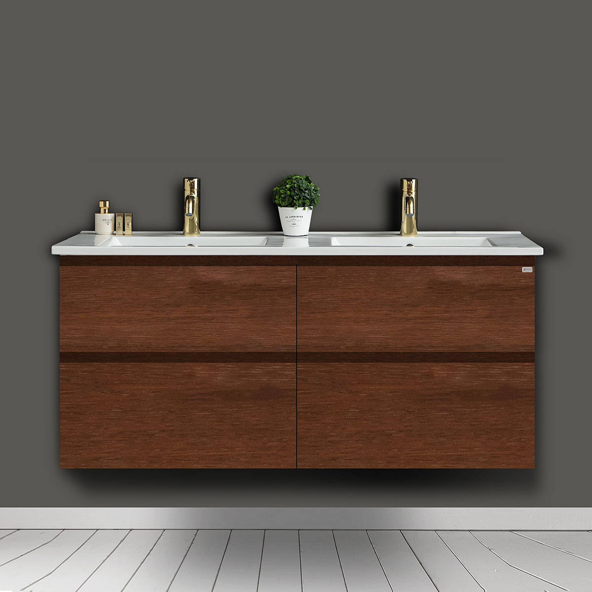 tvättställsskåp 4aqua slim h med 4 lådor & grepplist