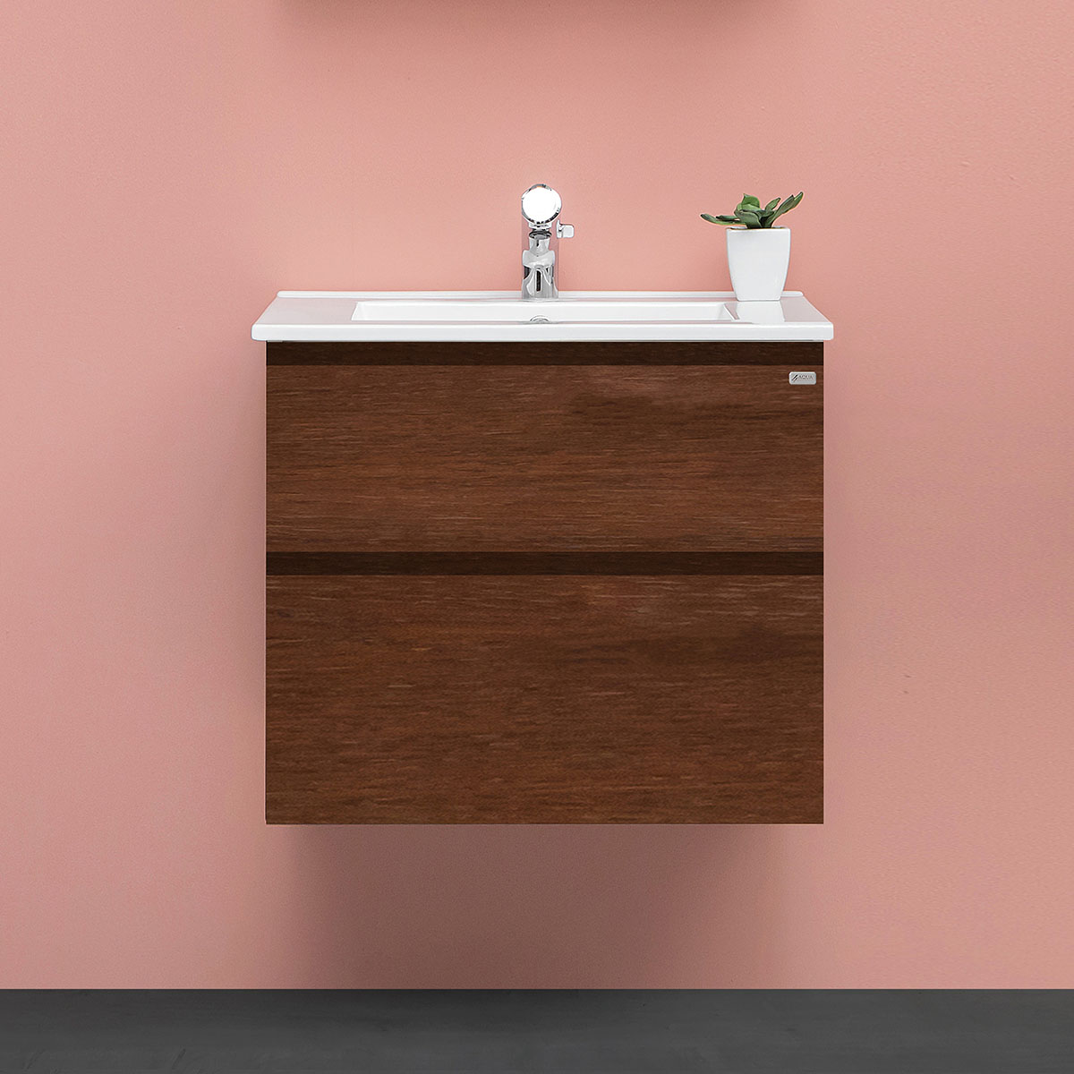 tvättställsskåp 4aqua slim h med 2 lådor & grepplist