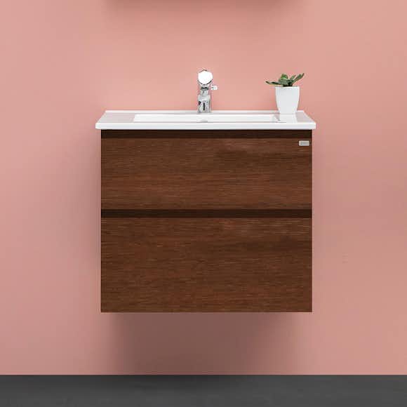 tvättställsskåp 4aqua slim h med 2 lådor & grepplist