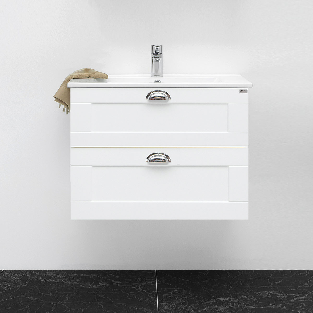 tvättställsskåp 4aqua slim h med 2 lådor & ramlucka