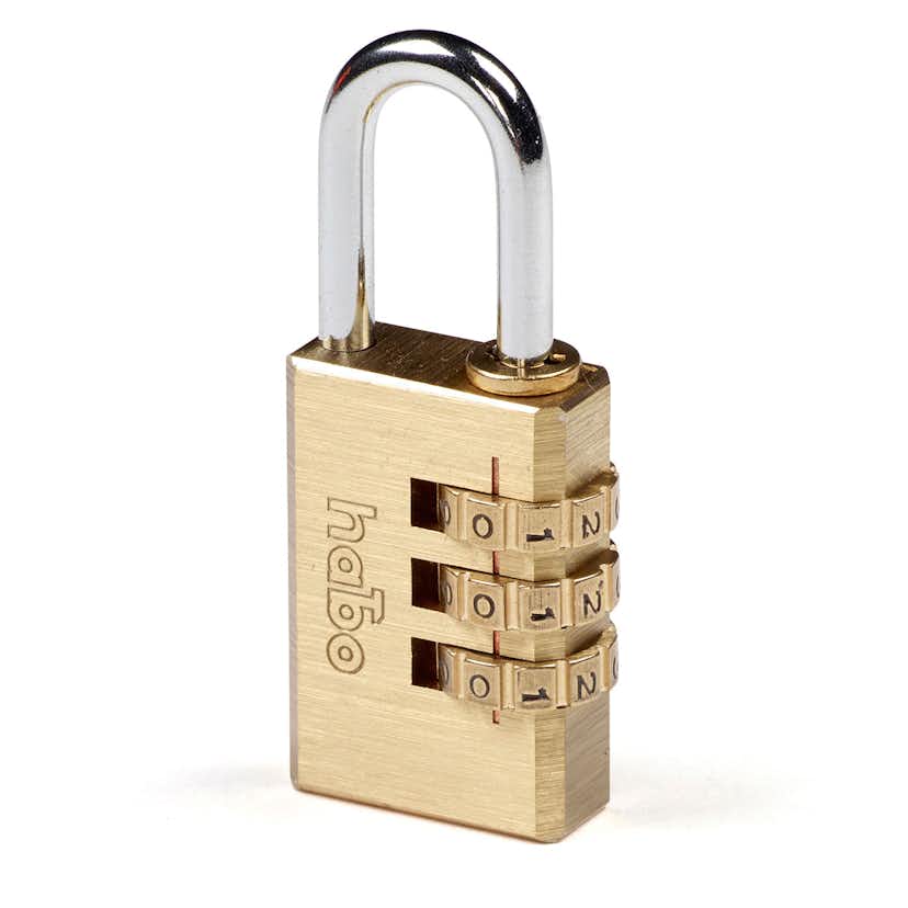 Bilde av Habo hængelås 28mm - Messing med 3 cifret kodelukning