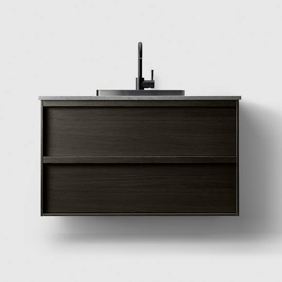 tvättställsskåp haven h2/100 med stenskiva och handfat