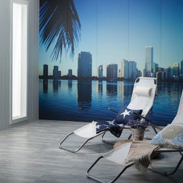 Veggplate Huntonit Design Miami Skyline