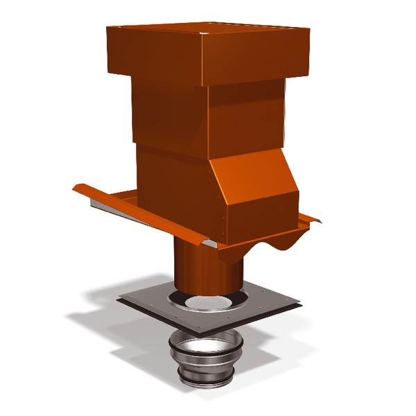 Ventilationshuv Benders Isolerad 1-kanal Palema Tegelröd