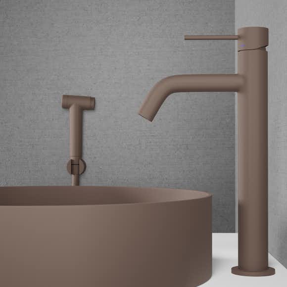 tvättställsblandare scandtap steel voyage high med sidodusch