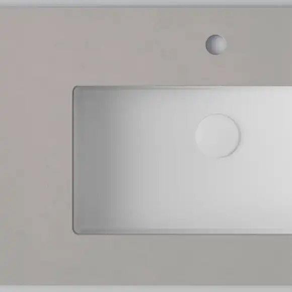 bänkskiva inr wave med 1 tvättställ och hål för blandare