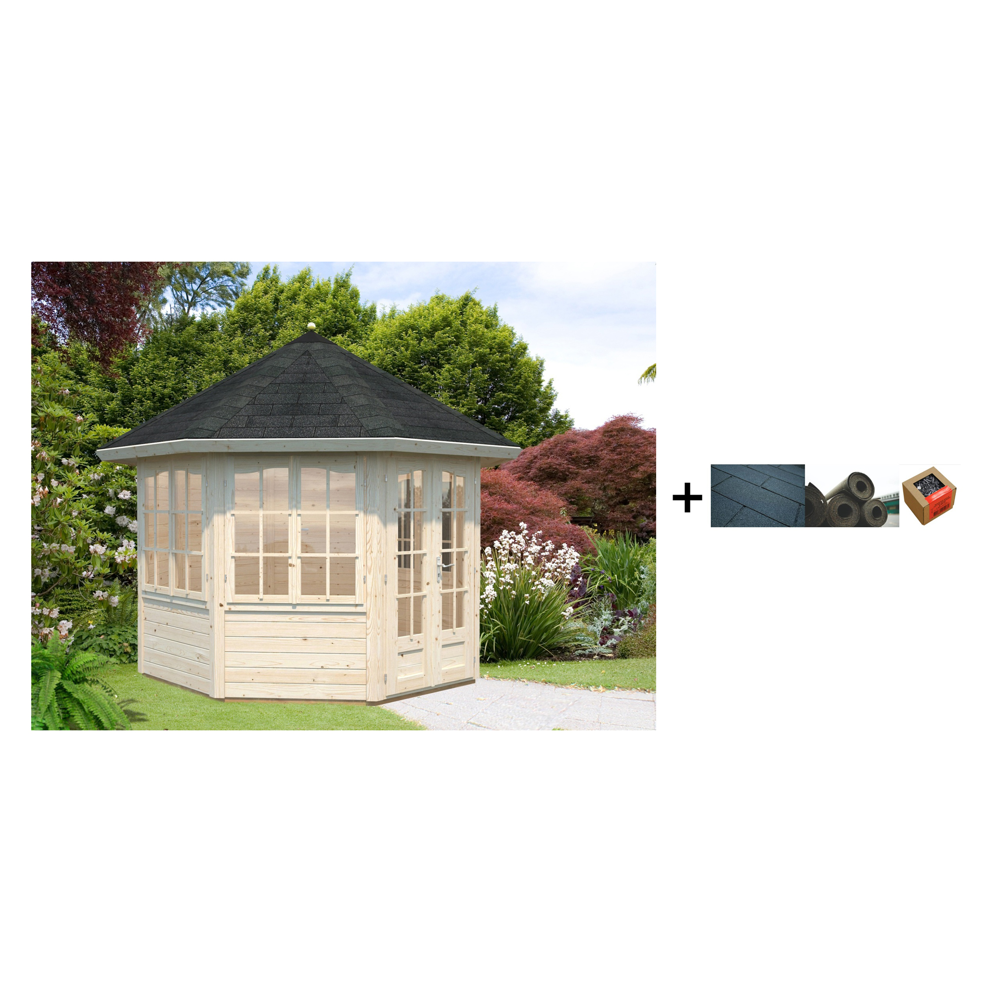 Lysthus Palmako Veronica 4 6,9 m2 med Shingel, Papp og Spiker