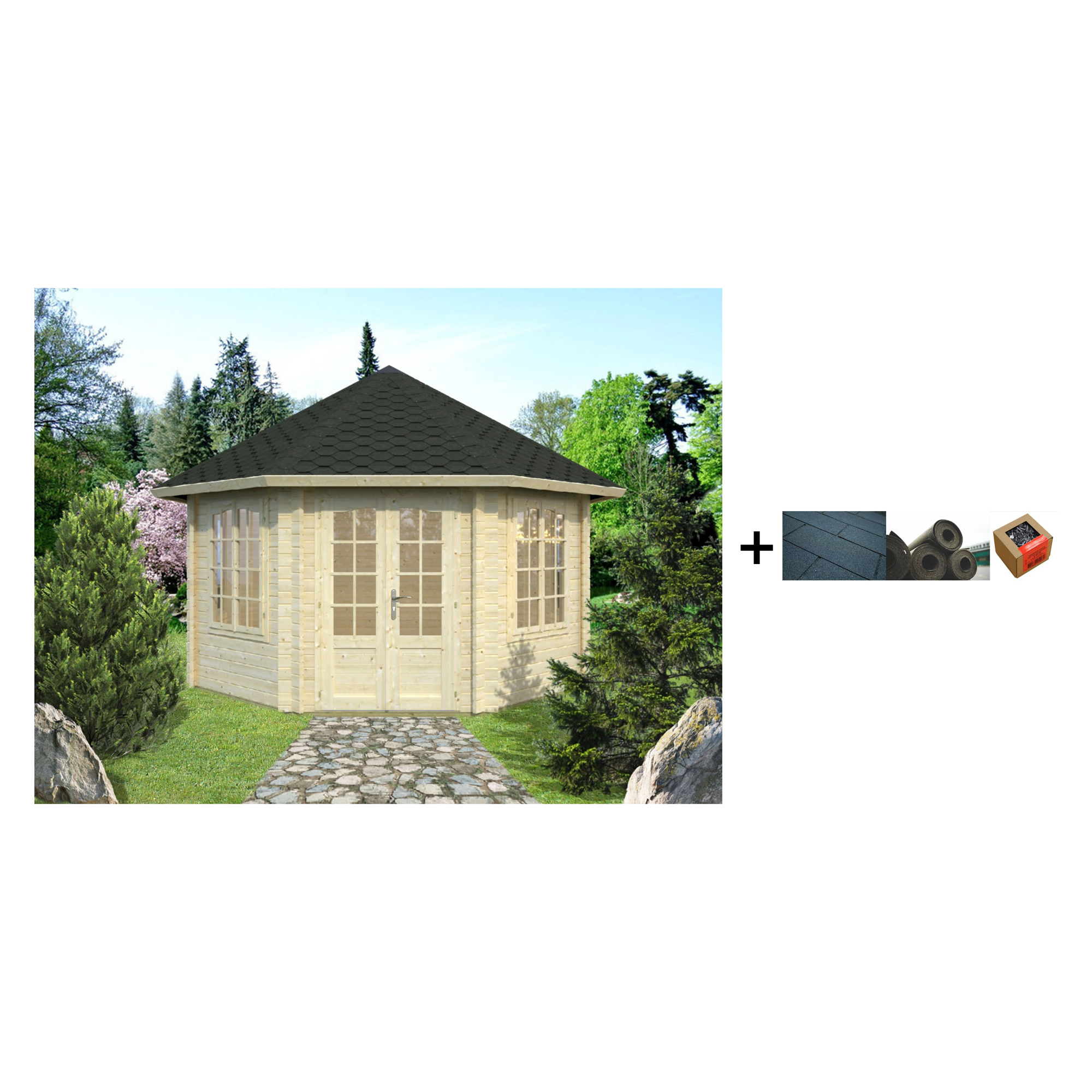 Lysthus Palmako Hanna 14,1 m2 med Shingel, Papp og Spiker