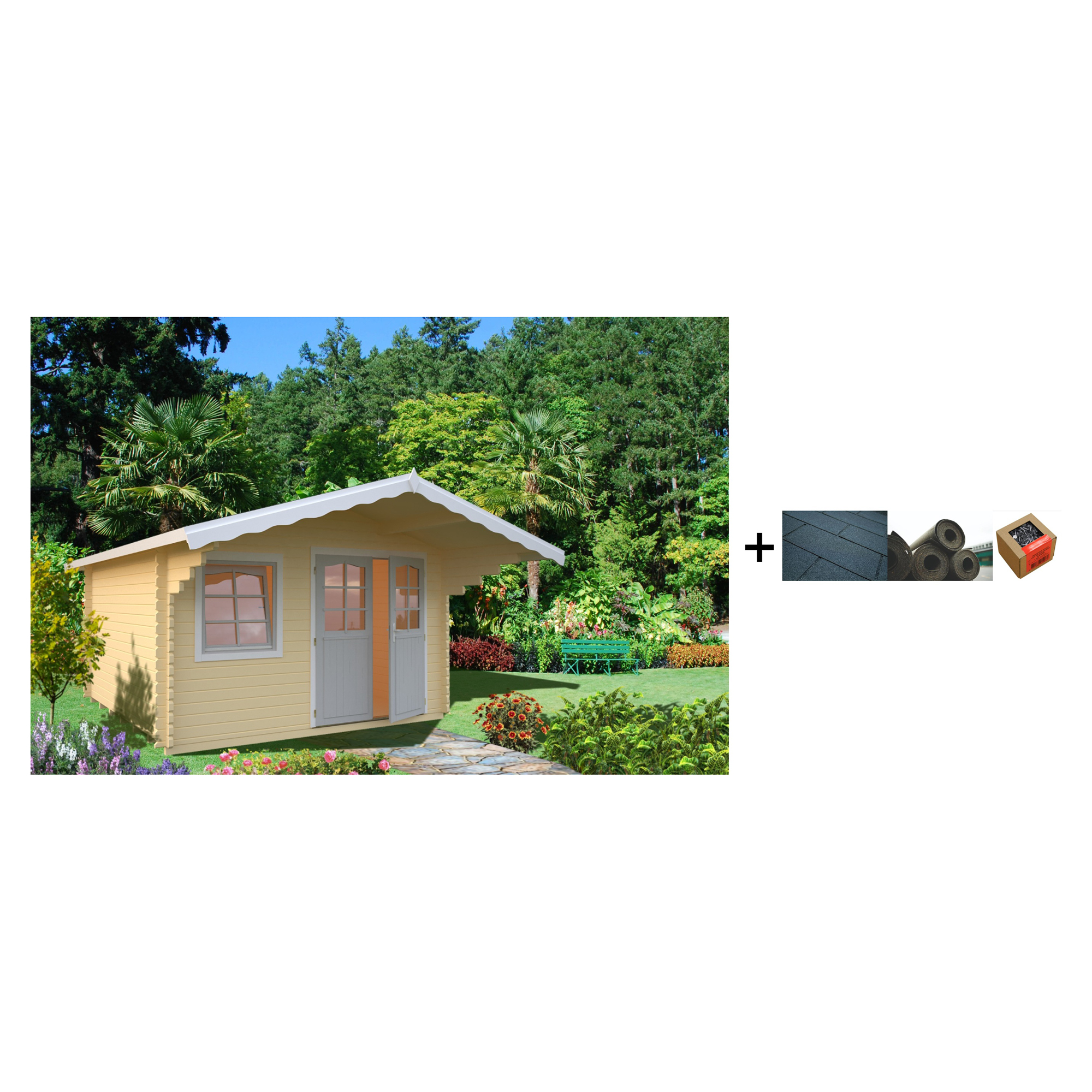 Anneks Palmako Sally 12,3 m2 med Shingel, Papp og Spiker