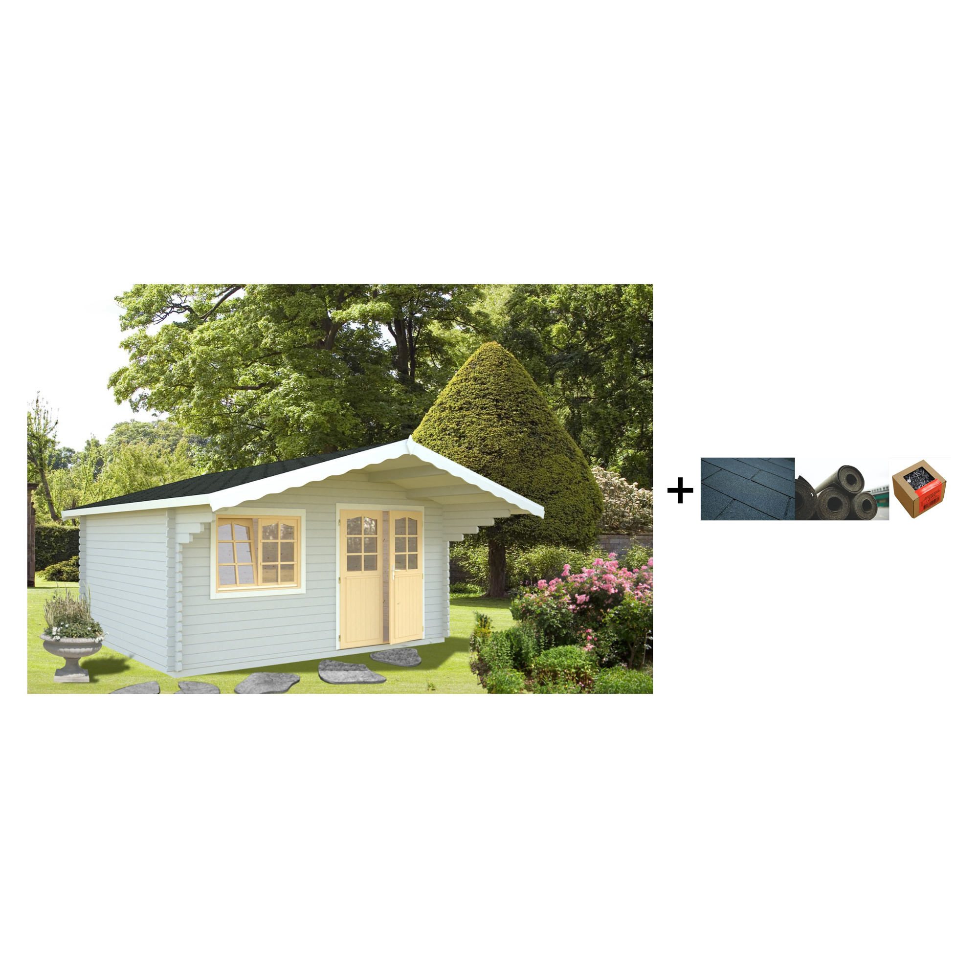 Anneks Palmako Sally 15,5 m2 med Shingel, Papp og Spiker