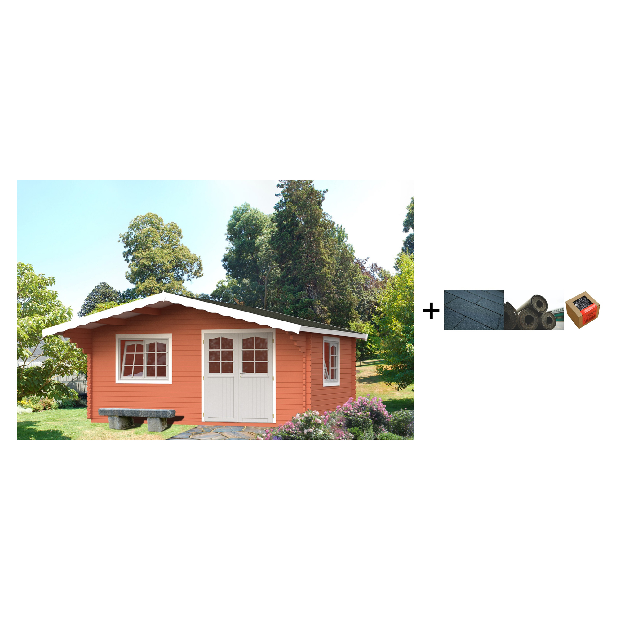 Anneks Palmako Sally 19,1 m2 med Shingel, Papp og Spiker