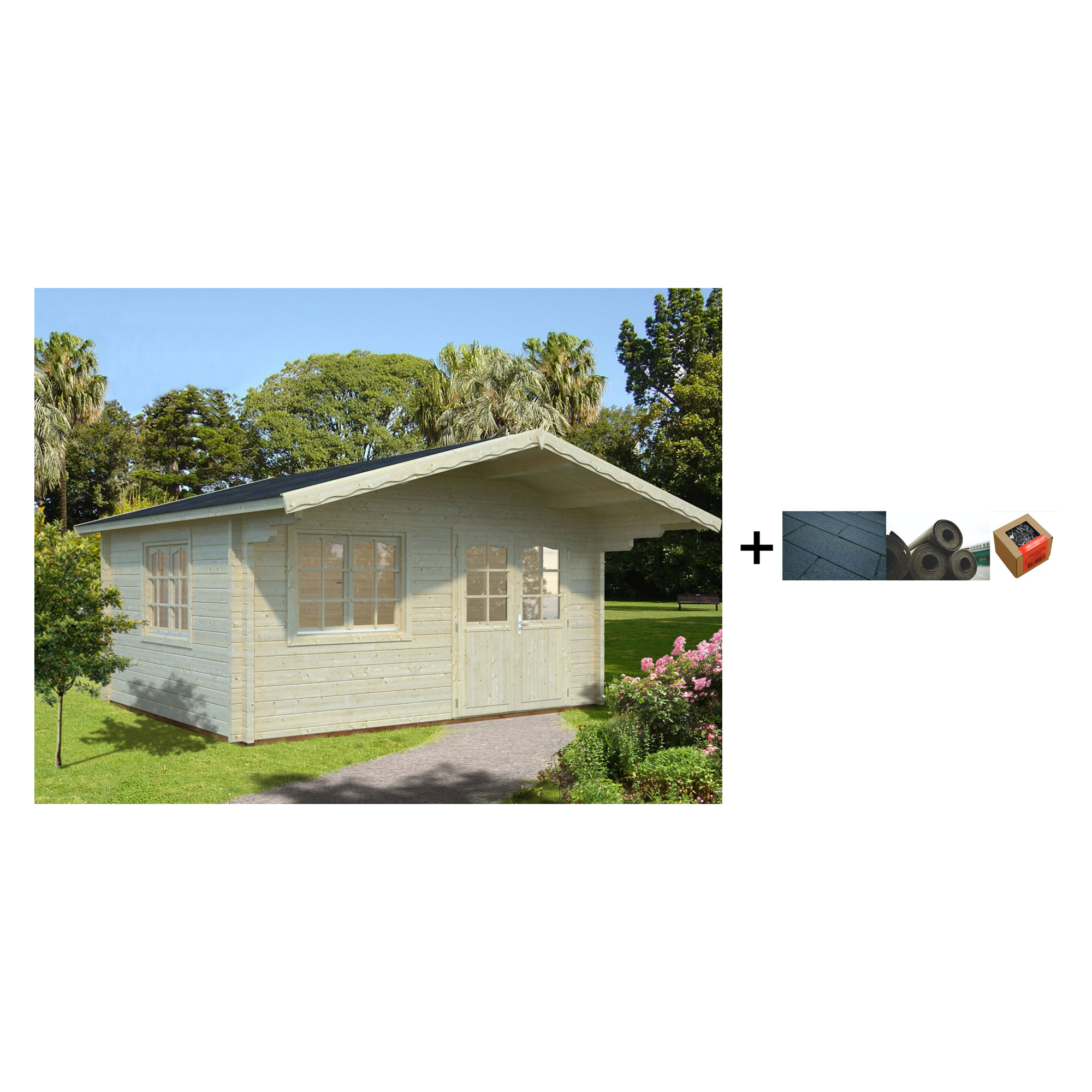 Anneks Palmako Helena 15,1 m2 med Shingel, Papp og Spiker