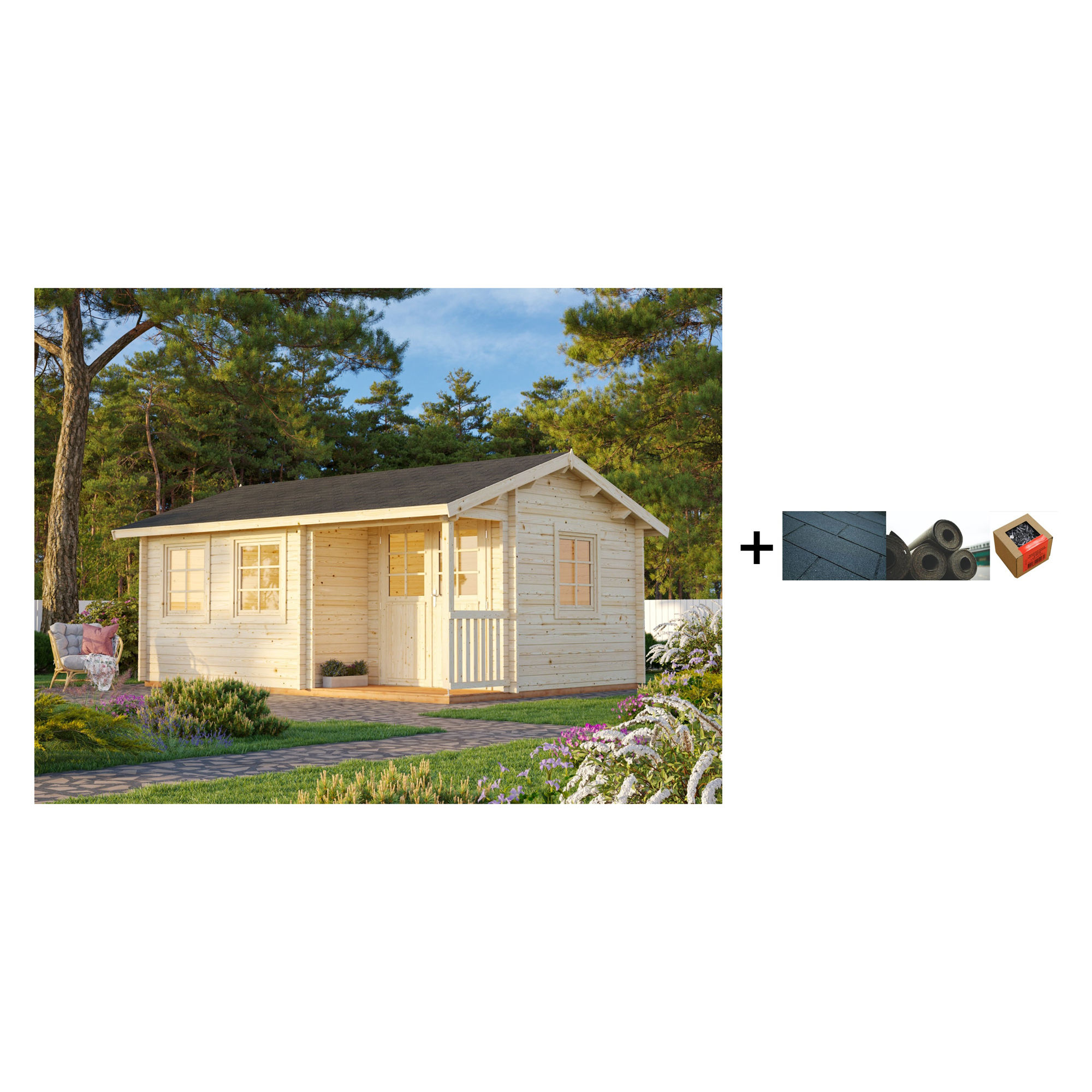 Anneks Palmako Susanna 16,4 m2 med Shingel, Papp og Spiker