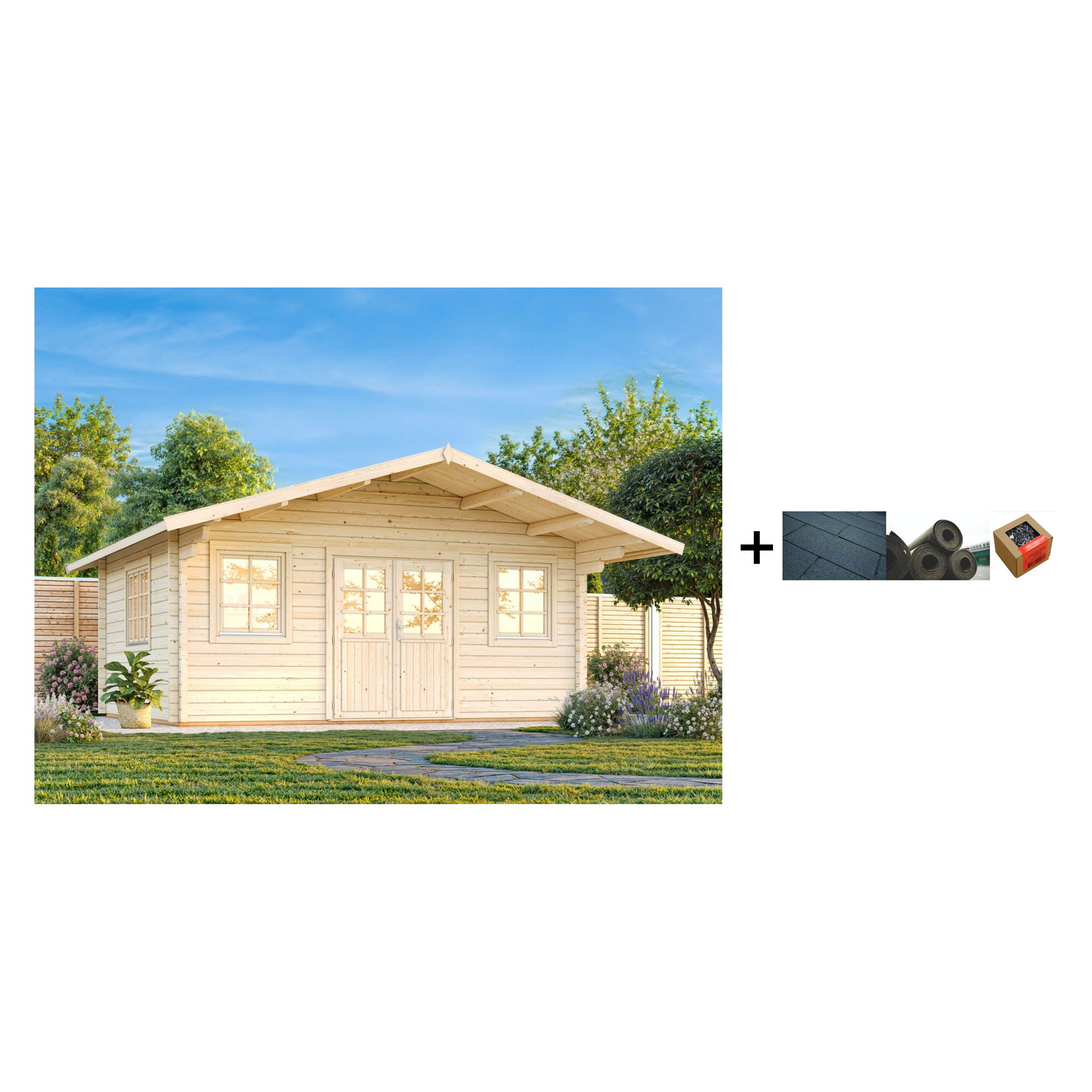 Anneks Palmako Helena 26 m2 med Shingel, Papp og Spiker