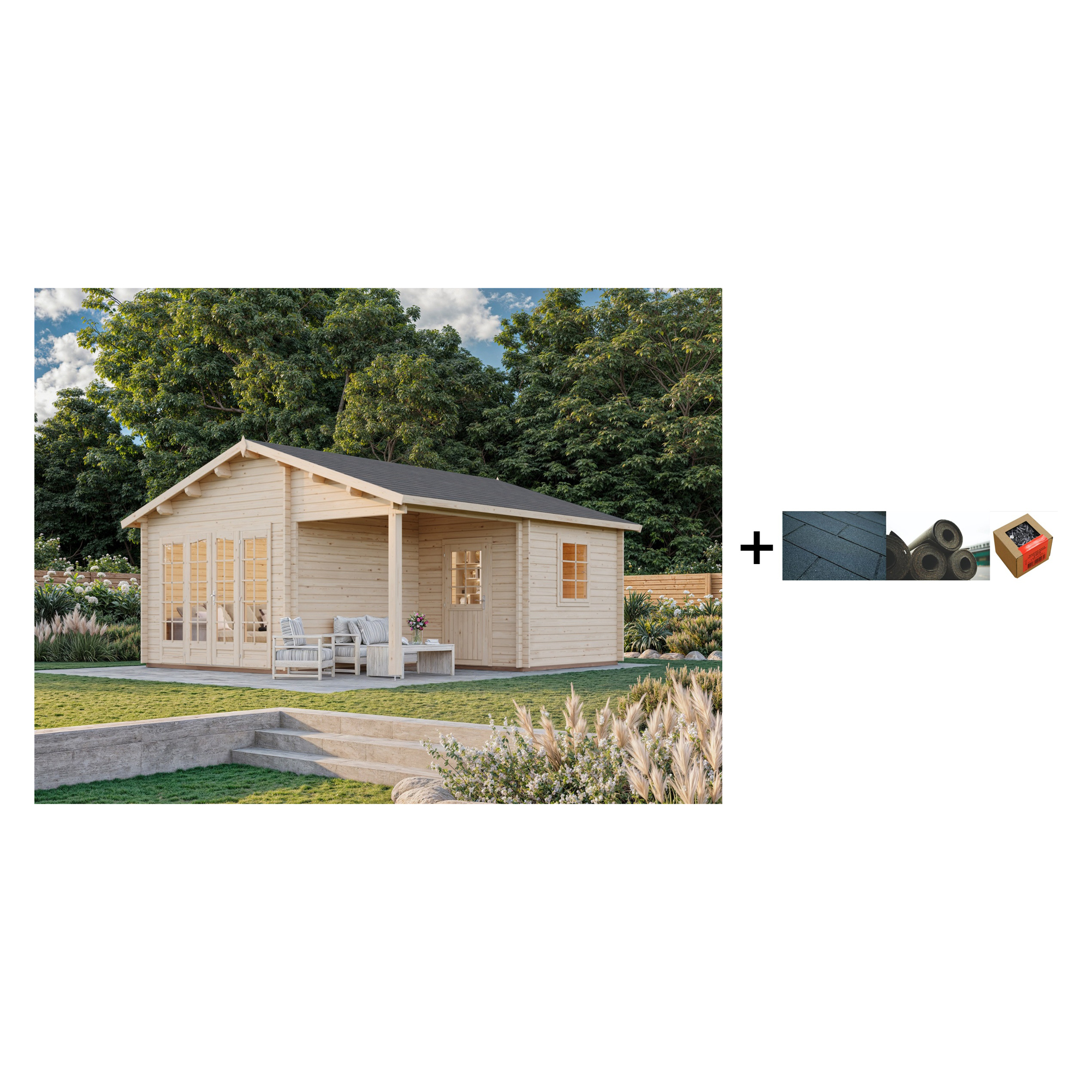 Anneks Palmako Irene 28,1 m2 med Shingel, Papp og Spiker