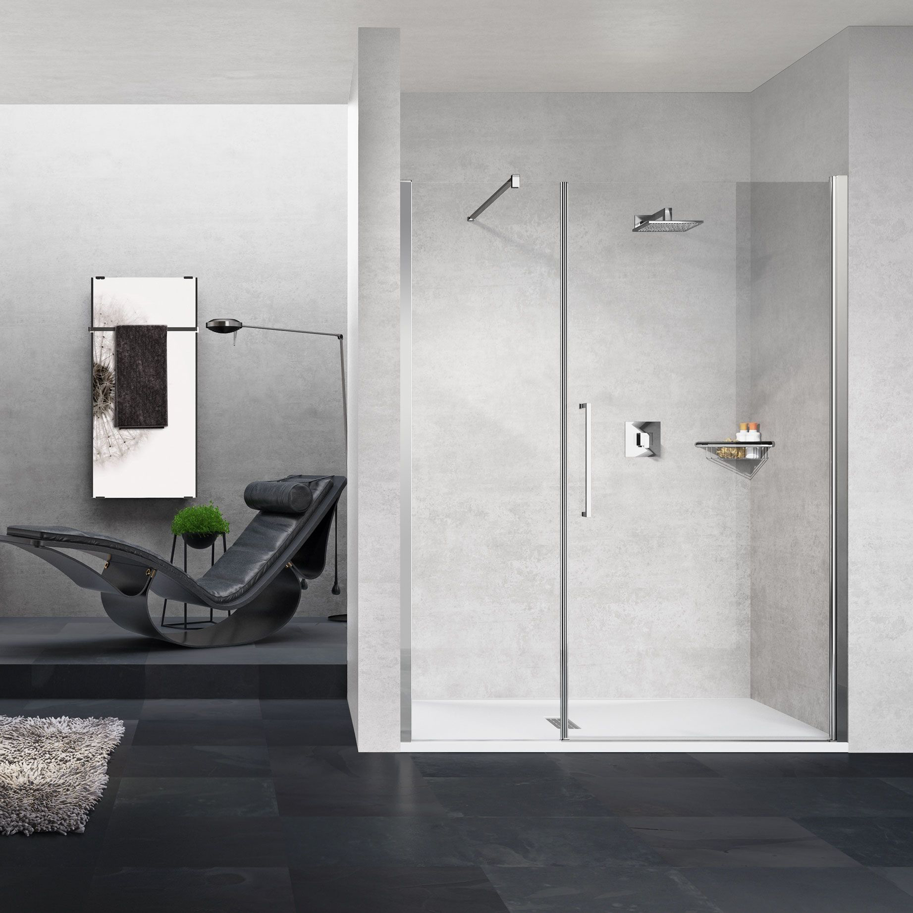 Slagdør Novellini Young 2.0 G+F m/fastfelt på Linje