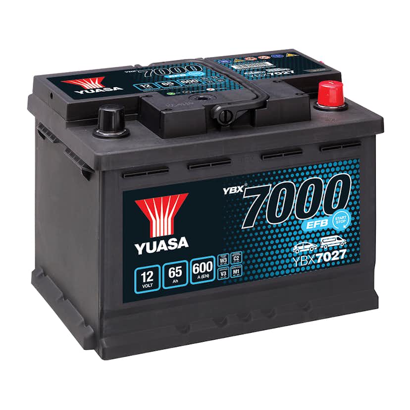 Yuasa Startbatteri 7000 EFB (Start-stopp) 65Ah 600A YBX7027