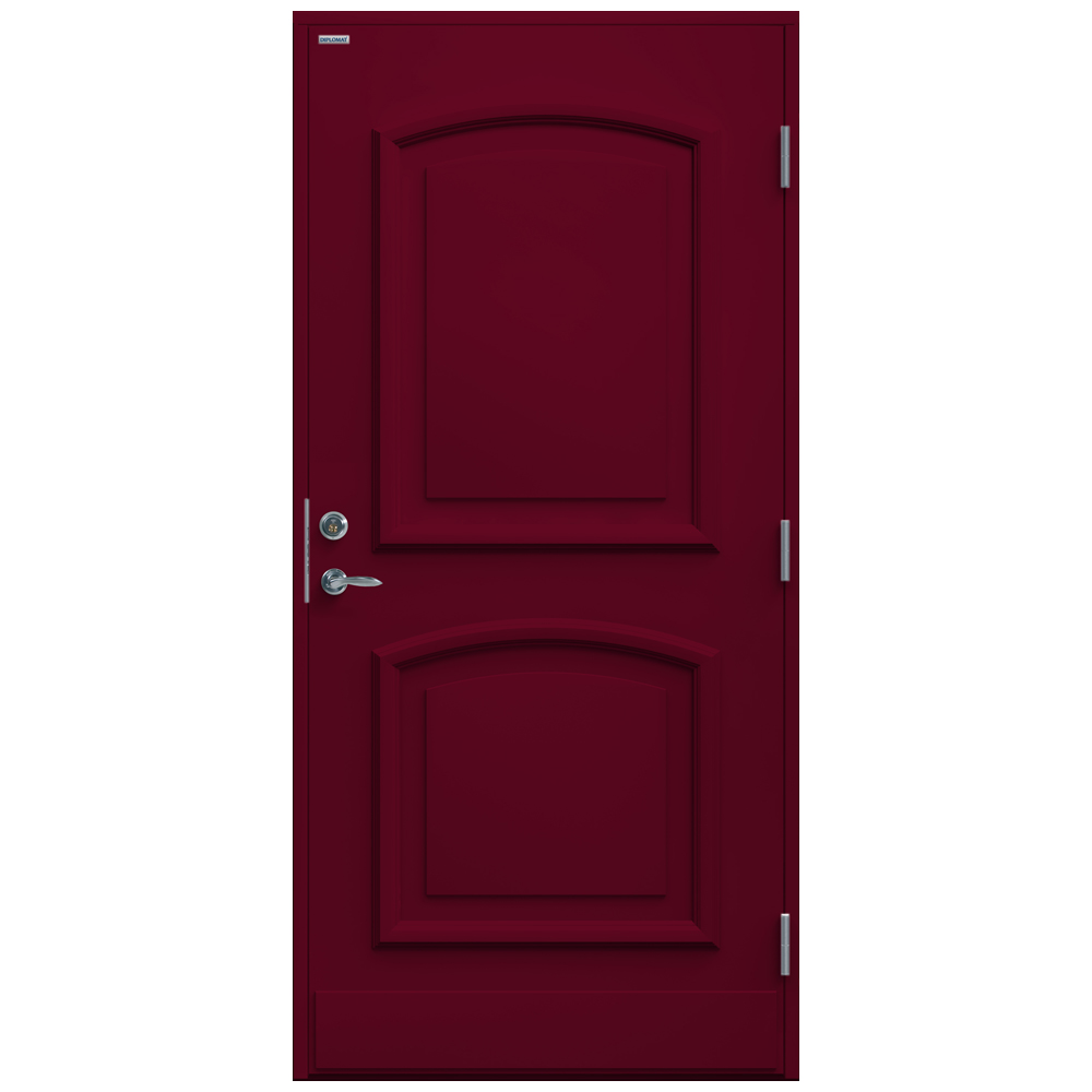 Ytterdörr Diplomat Anita BxH: 100x210 cm, Djupröd, Vänsterhängd