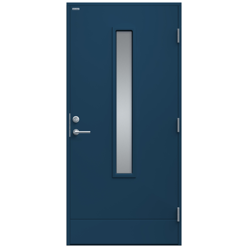 Ytterdörr Diplomat Laila Klarglas BxH: 100x200 cm, Mörkblå, Vänsterhängd